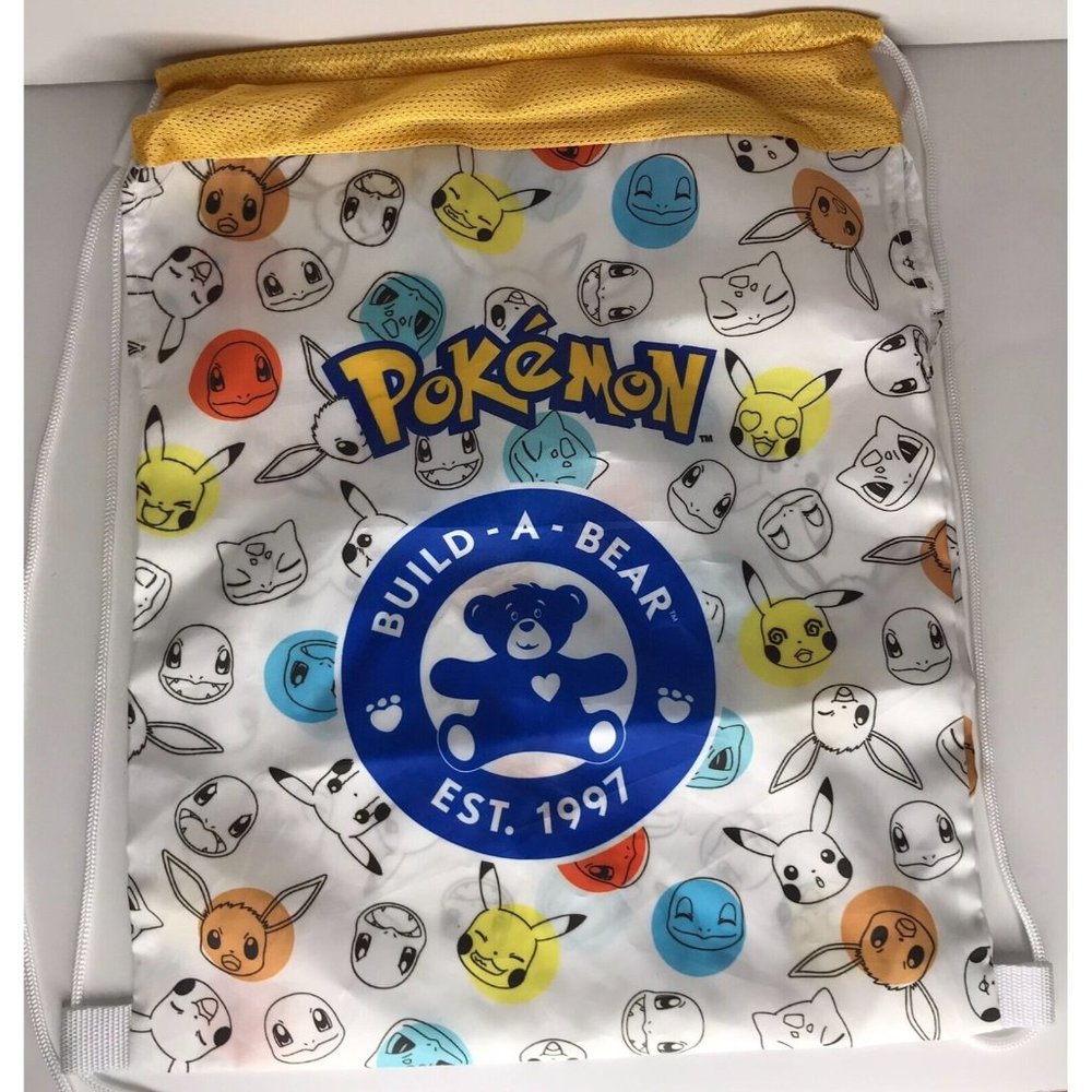 Build A Bear Pokemon Bag Backpack String Carrier BAB Pikachu Charmander